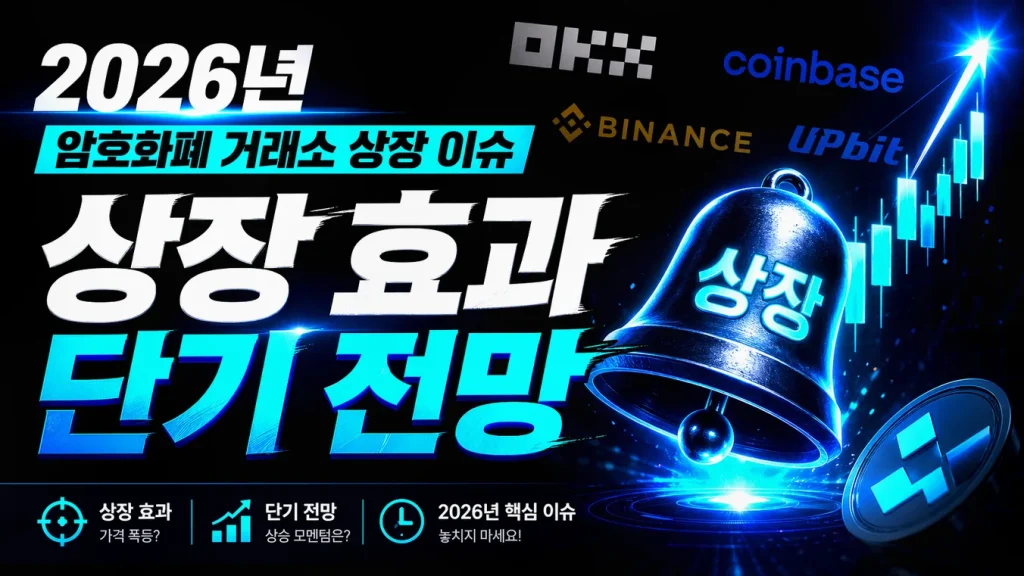 상장 ‘한 방’은 아직 통할까? 2026 주요 거래소 상장 이슈와 단기 코인 전망 체크리스트