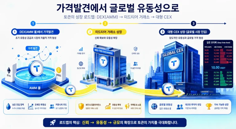 신규코인 상장 구조, 덱스부터 CEX까지: 실제 팀들이 밟는 로드맵 해부